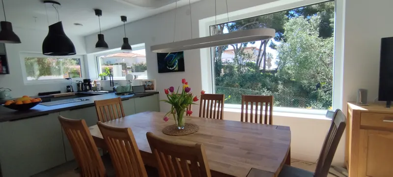 Solid Wood Dining Table for 8 Guests